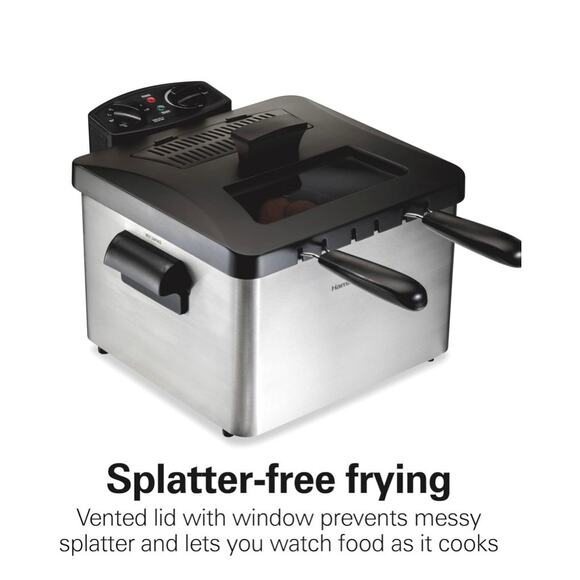 Electric Deep Fryer w/ 2 Baskets – 4.5L, 1800W, Stainless Steel, Adjustable Temp - Picture 5 of 7